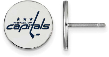 Image of Sterling Silver NHL Washington Capitals Small Enamel Disc Earrings by LogoArt