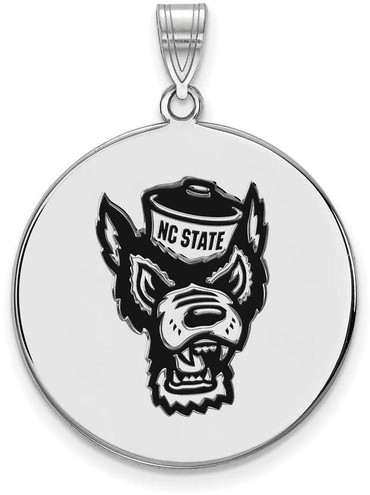 Image of Sterling Silver North Carolina State University XL Enamel Disc LogoArt Pendant