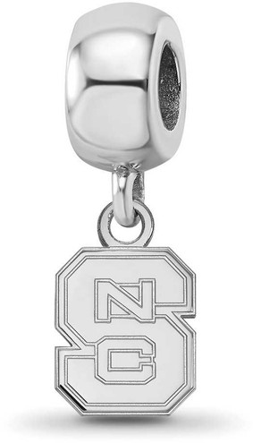 Image of Sterling Silver North Carolina State University XSmall Bead Char LogoArt SS035