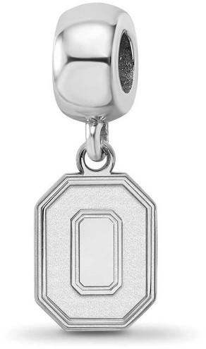 Image of Sterling Silver Ohio State University Small Dangle Bead by LogoArt (SS059OSU)