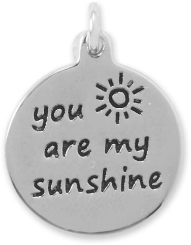 Image of Sterling Silver Oxidized "You Are My Sunshine" Charm