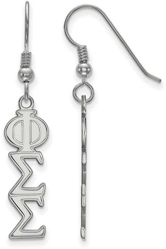 Image of Sterling Silver Phi Sigma Sigma Dangle Medium Earrings by LogoArt