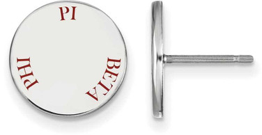 Image of Sterling Silver Pi Beta Phi Enamel Post Earrings by LogoArt (SS020PBP)