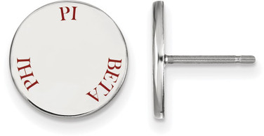 Sterling Silver Pi Beta Phi Enamel Post Earrings by LogoArt (SS020PBP)