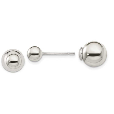 Image of 5.9mm Sterling Silver Polished Ball Front Back Stud Post Earrings
