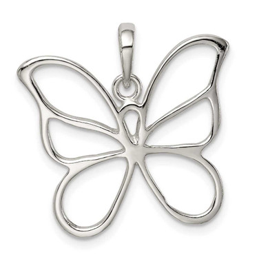 Image of Sterling Silver Polished Butterfly Pendant QP1172