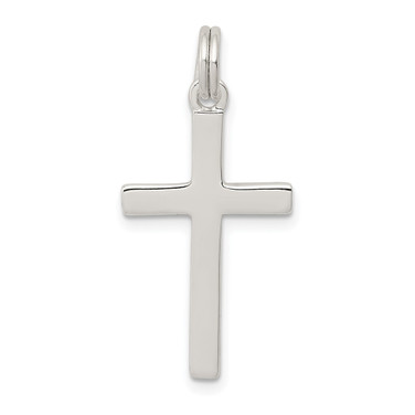 Image of Sterling Silver Polished Cross Pendant QC4277