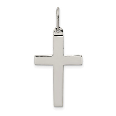 Image of Sterling Silver Polished Cross Pendant QC5831