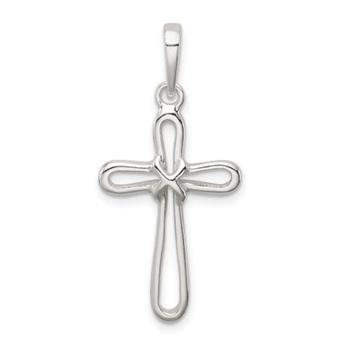 Image of Sterling Silver Polished Cross Pendant QC6640 Image of Sterling Silver Polished Cross Pendant QC6640