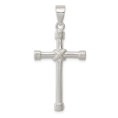 Image of Sterling Silver Polished Cross Pendant QC6655