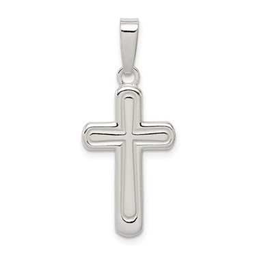 Image of Sterling Silver Polished Cross Pendant QC8119