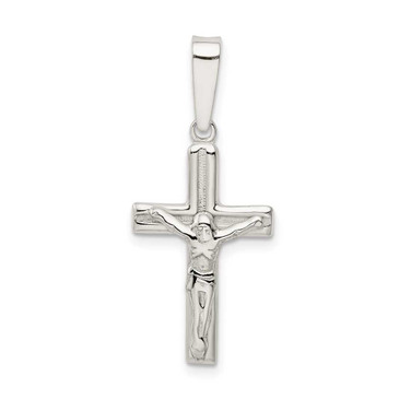 Image of Sterling Silver Polished Crucifix Pendant QC9095