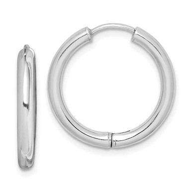 Image of 21mm Sterling Silver Polished Hollow Hinged Hoop Earrings QE8499
