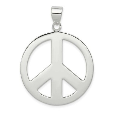 Image of Sterling Silver Polished Peace Pendant QC8674