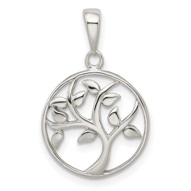 Image of Sterling Silver Polished Tree Pendant QP4910