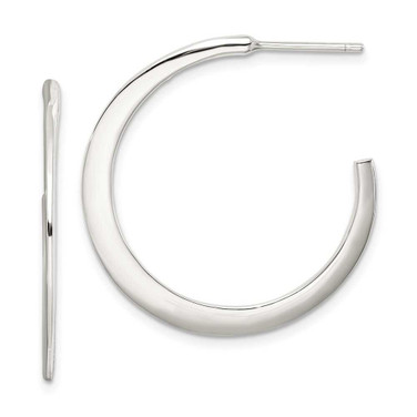 Image of 30mm Sterling Silver Post 3/4 Hoop Earrings