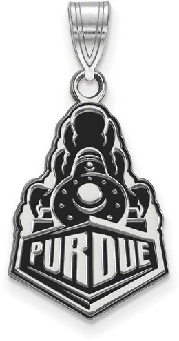 Image of Sterling Silver Purdue Large Enamel Pendant by LogoArt (SS060PU)