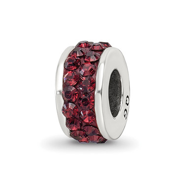 Sterling Silver Reflections Crimson Double Row Bead