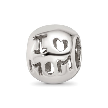 Sterling Silver Reflections I Heart Mom Bead QRS3508