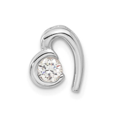 Image of Sterling Silver Rhodium Plated CZ Heart Slide Pendant QP2776