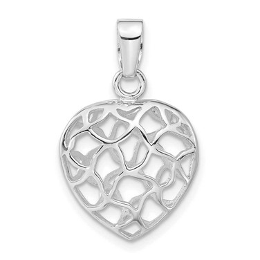 Image of Sterling Silver Rhodium Plated Heart Pendant