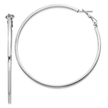 Image of 62mm Sterling Silver Rhodium Plated Hinged Earrings QE8109 Image of 62mm Sterling Silver Rhodium Plated Hinged Earrings QE8109