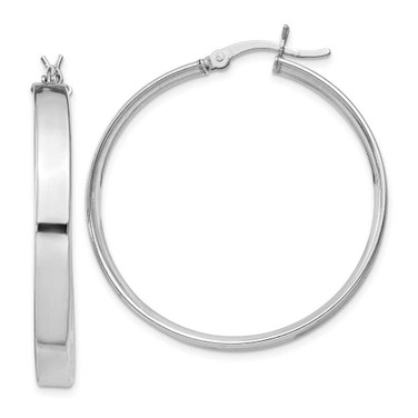 Image of 35mm Sterling Silver Rhodium Plated Hinged Earrings QE8146