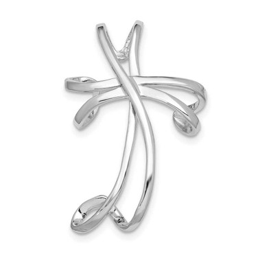Image of Sterling Silver Rhodium-plated Cross Slide Pendant