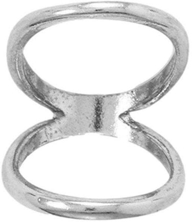 Image of Sterling Silver Rhodium-plated Double Band Knuckle Ring