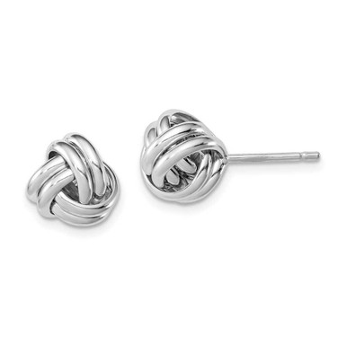 Image of 10mm Sterling Silver Rhodium-Plated Double Love Knot Stud Post Earrings QE11785