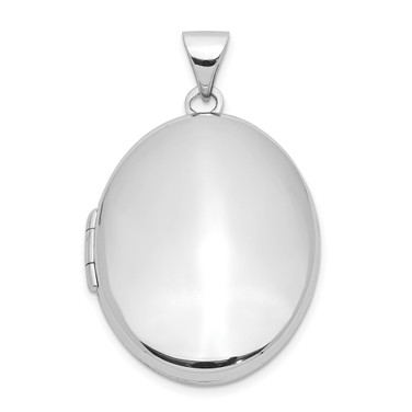 Sterling Silver Rhodium-plated Oval 26mm Locket Pendant