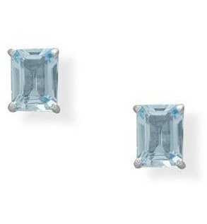 Image of Sterling Silver Rhodium-plated Sky Blue Topaz Earrings