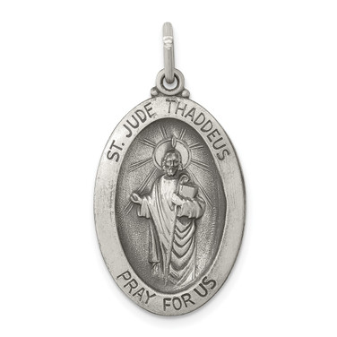 Sterling Silver Saint Jude Thaddeus Medal Charm QC442