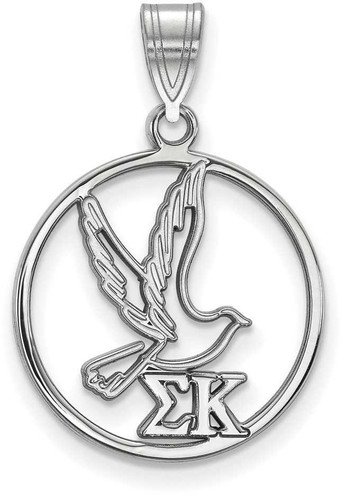 Image of Sterling Silver Sigma Kappa Small Circle Pendant by LogoArt (SS041SKP)