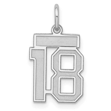 Image of Sterling Silver Small Satin Number 18 Charm