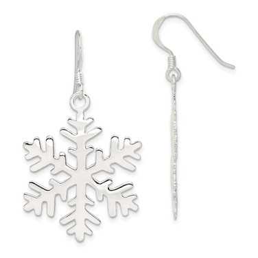 Image of 45mm Sterling Silver Snowflake Dangle Earrings QE3369