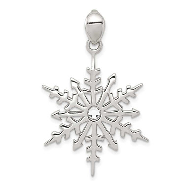 Image of Sterling Silver Snowflake with Stellux Synthetic Crystal Pendant