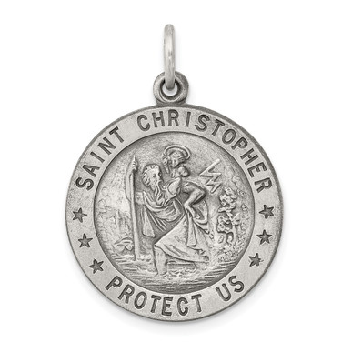 Sterling Silver St. Christopher Medal Charm QC438