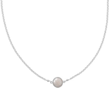 Sterling Silver Sweet Simplicity! Cultured Freshwater Coin-Style Pearl Necklace