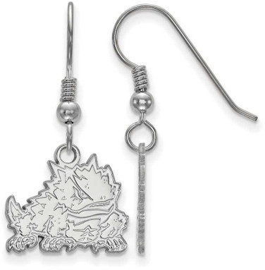 Image of Sterling Silver Texas Christian University Small Dangle Earrings by LogoArt
