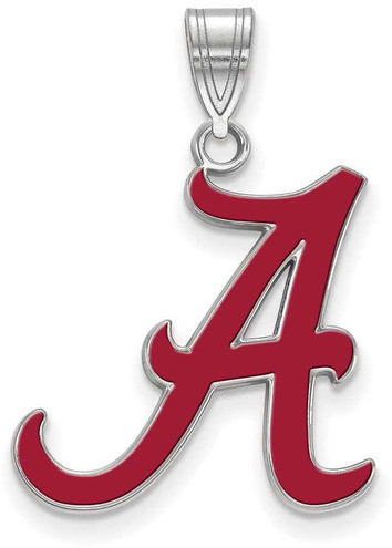 Image of Sterling Silver University of Alabama Large Enamel Pendant by LogoArt