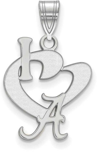 Image of Sterling Silver University of Alabama Large I Love Logo Pendant LogoArt SS020UAL
