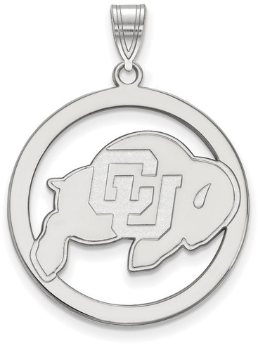 Sterling Silver University of Colorado L Pendant in Circle by LogoArt