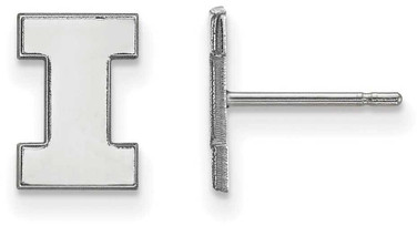 Image of Sterling Silver University of Illinois X-Small Post Earrings by LogoArt SS008UIL