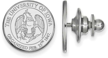 Image of Sterling Silver University of Iowa Crest Lapel Pin by LogoArt