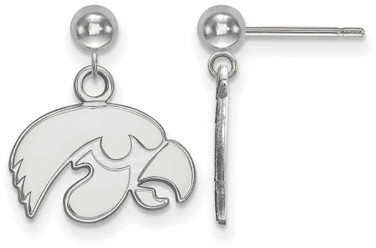 Image of Sterling Silver University of Iowa Earrings Dangle Ball by LogoArt Image of Sterling Silver University of Iowa Earrings Dangle Ball by LogoArt