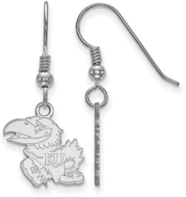 Image of Sterling Silver University of Kansas Small Dangle Earrings by LogoArt (SS007UKS)
