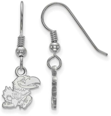 Image of Sterling Silver University of Kansas X-Small Dangle Earrings by LogoArt SS069UKS