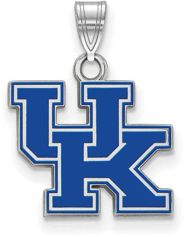 Image of Sterling Silver University of Kentucky Small Enamel Pendant by LogoArt