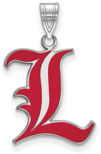 Sterling Silver University of Louisville Large Enamel Pendant by LogoArt SS026UL